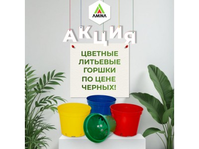 Акция! Цветные литьевые горшки по цене черных!
